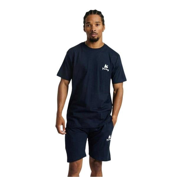 Money Mens Cotton Lounge T-Shirt & Shorts Set - Navy - 