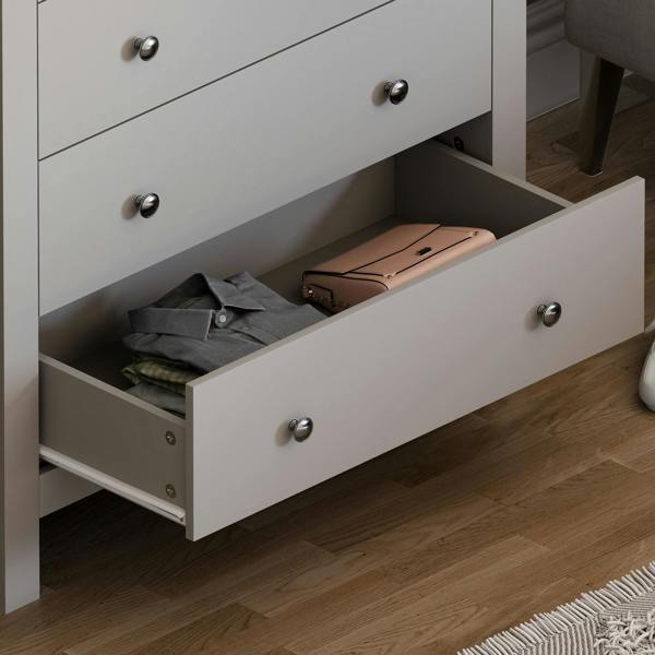 Vida Designs Arlington 3+2 Drawer Chest, Grey