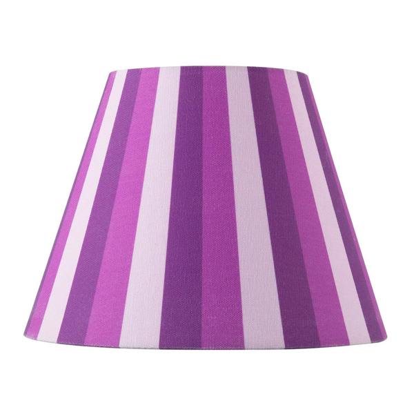Multi Purple Tone Striped Linen Coolie Lamp Shade with Cotton Inner Image 4