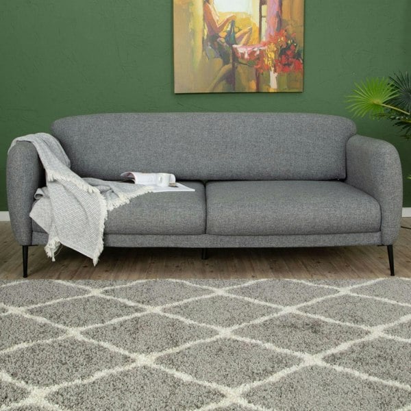 Moroccan Design Thick Shaggy Area Rugs Grey