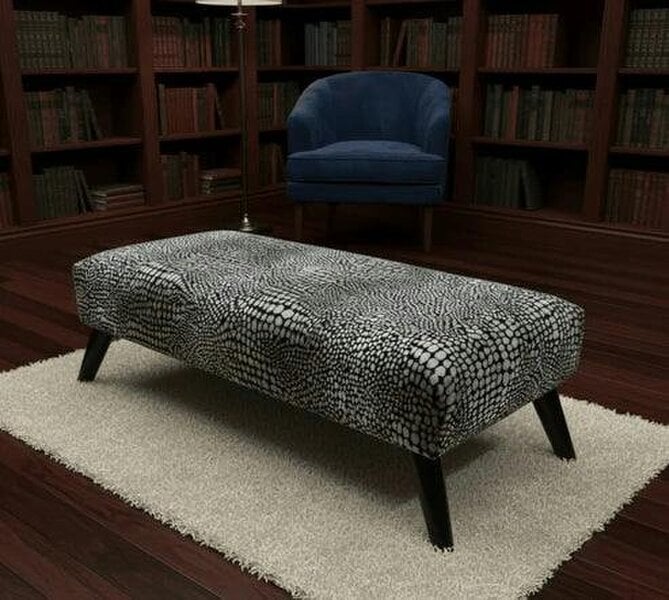 ISTOOLS Premium Leopard Print Ottoman Bench – Fabric Footstool & Coffee Table (Non-Storage) - 30 x 20 Inches (76 x 51cm)