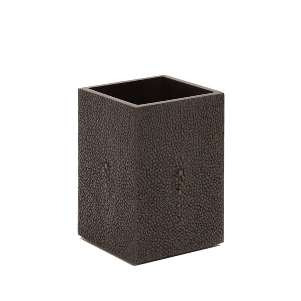 POSH TRADING COMPANY Chelsea Toothbrush Holder - Shagreen Chocolate