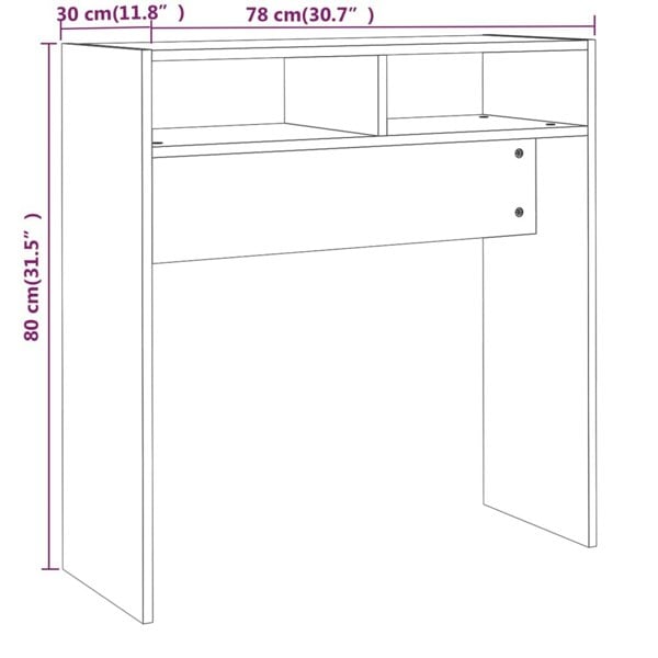 Berkfield Console Table Smoked Oak 78x30x80 cm Engineered Wood