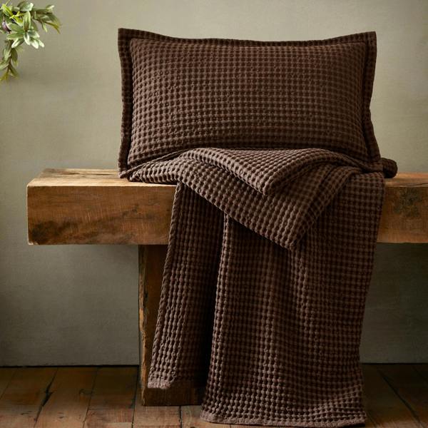Pineapple Elephant Jaipur Chunky Waffle Cotton Cushion Chocolate
