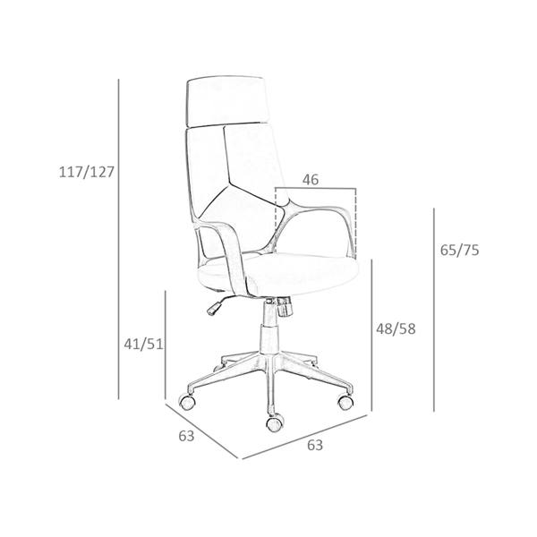 Angel Cerdá Office swivel chair light grey fabric and black pvc 4076