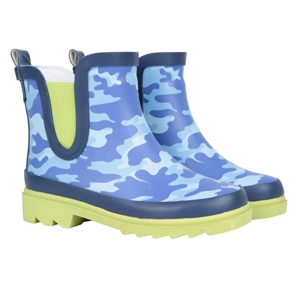 Mountain Warehouse Kids Lolly Camouflage Rubber Wellington Boots - Blue