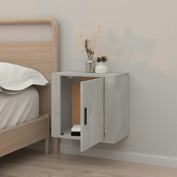 Berkfield Wall-mounted Bedside Cabinet Concrete Grey 50x30x47 cm