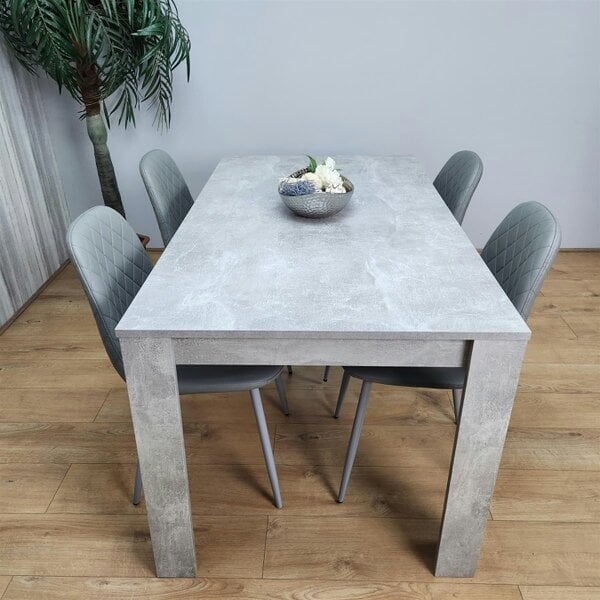 Kosy Koala Wooden Rectangle Dining Table Sets with Set of 4 Chairs for Dining Room, Grey