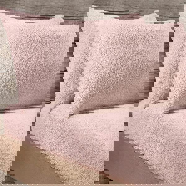 Smart Living Teddy Fleece Warm & Cosy Housewife Pillowcase Pair - Blush