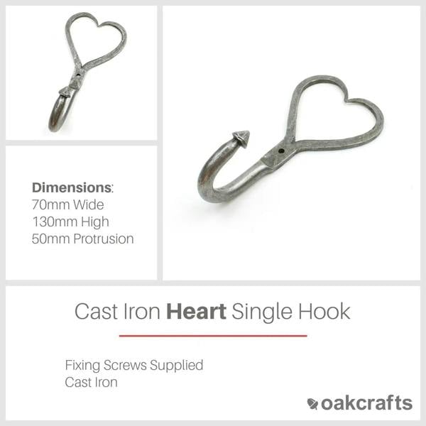 Cast Iron Heart Single Hook