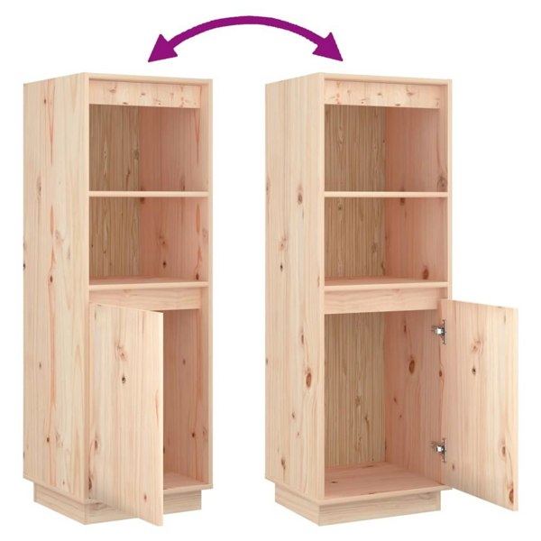 Berkfield Highboard 37x34x110 cm Solid Wood Pine