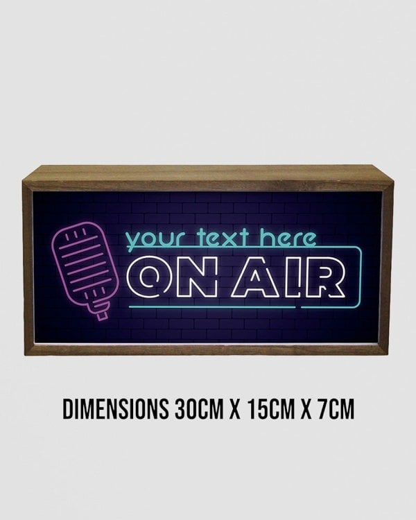 Personalised Light Box Sign – On Air Studio LED Display for DJs, Creators & Show-Offs