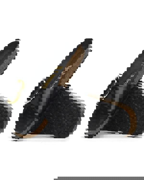 Birkenstock Madrid Big Buckle Natural Patent Leather Womens Sandals - High-Shine Black - CHO - Designer Womens Sandals