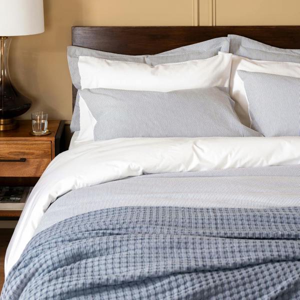 Soak&Sleep Dusky Blue Waffle Bedspread