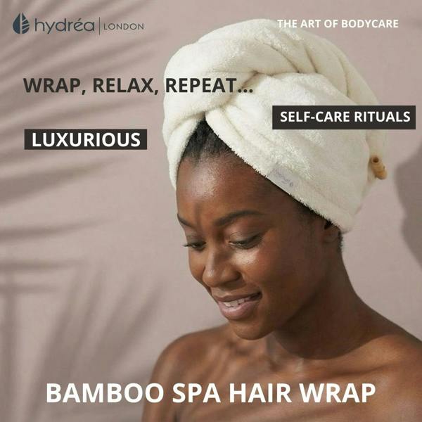 Hydréa London Eco-Friendly Bamboo + Cotton Hair Towel Wrap