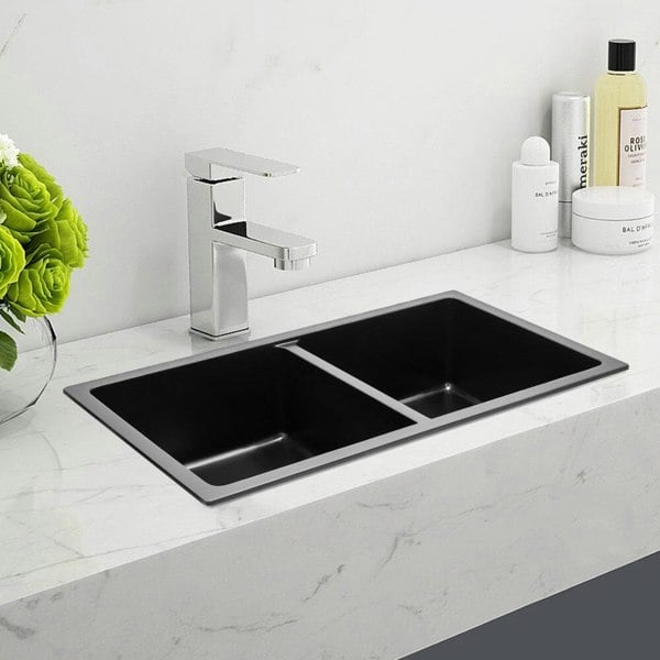 Quartz Double Bowl Undermount Kitchen Sink Living and Home