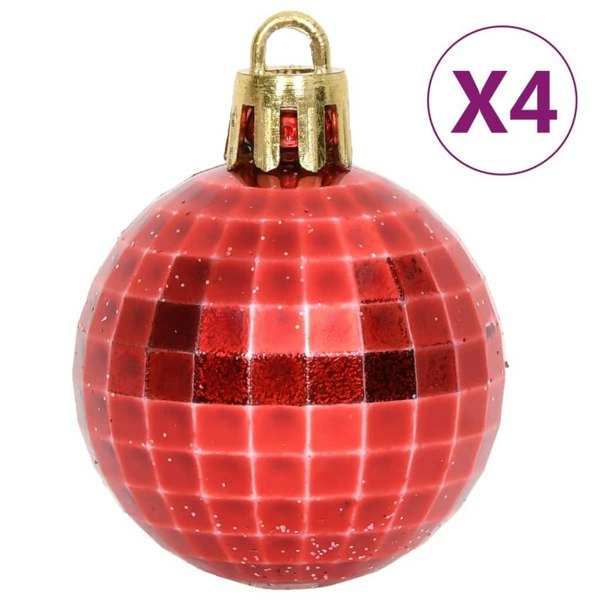 Berkfield 64 Piece Christmas Bauble Set Red and White