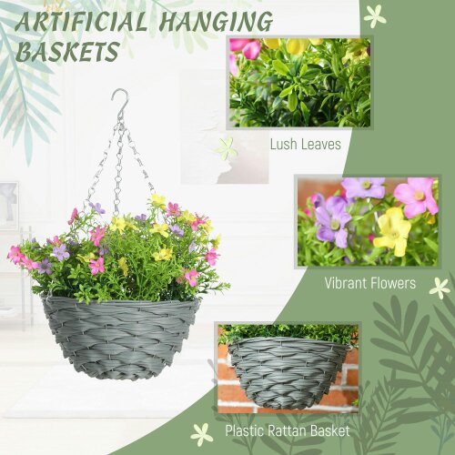 Wyld Haus Viravi Set Of 2 Hanging Artificial Cosmos Flower Displays In Mixed Colours