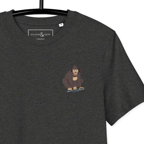 ANCHOR & CREW The DJ Monkey Organic Cotton Embroidered T-Shirt