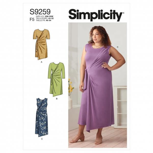 Simplicity Sewing Pattern 9259, Tunics, Dresses for Women, F5 (18W-20W-22W-24W-26W) - Intermediate