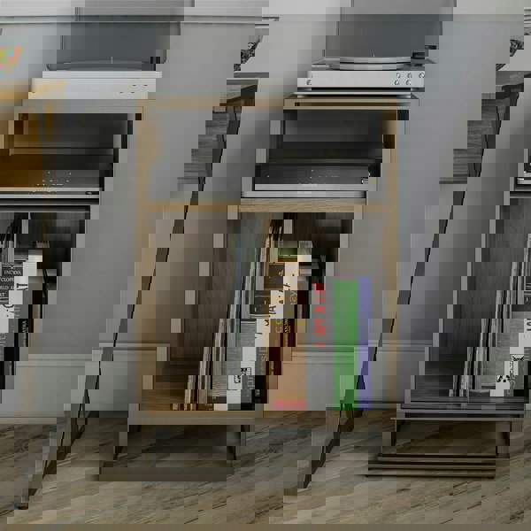 Dorel Home Regal Turntable Stand Walnut Look