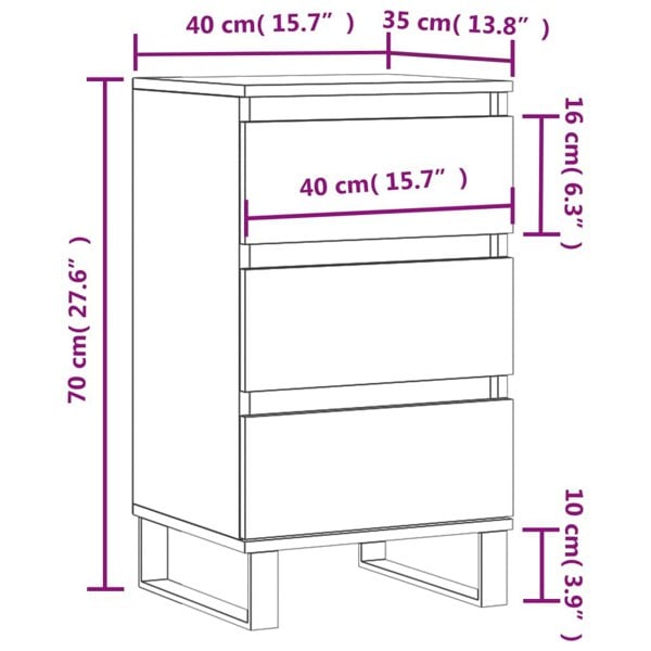 Berkfield Sideboard Concrete Grey 40x35x70 cm Engineered Wood