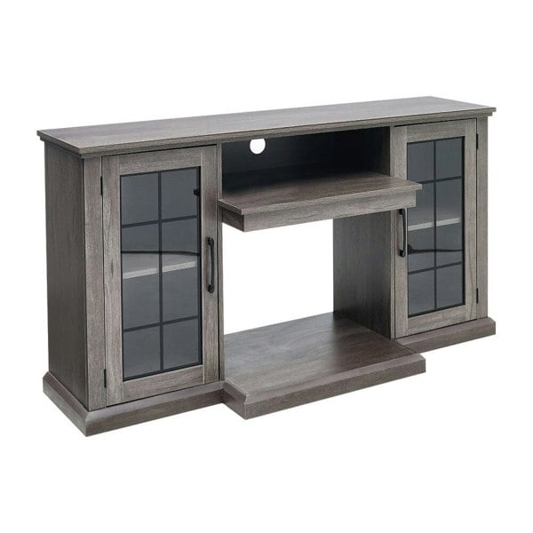 5ft Freestanding Fireplaces 3-Sided Electric Fireplace Rustic Grey TV Stand With Remote Control Freestanding Fireplaces Living and Home TV Stand Only