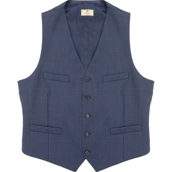Hackett Men's Hackett, Mayfair Birdseye Windowpane Waistcoat in Navy