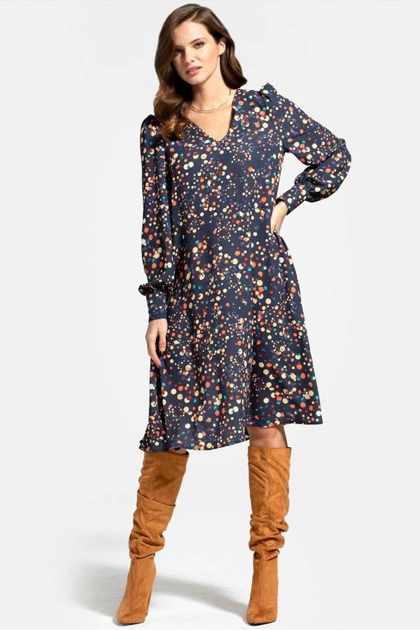 HotSquash Chiffon Loose Dress with V Neck