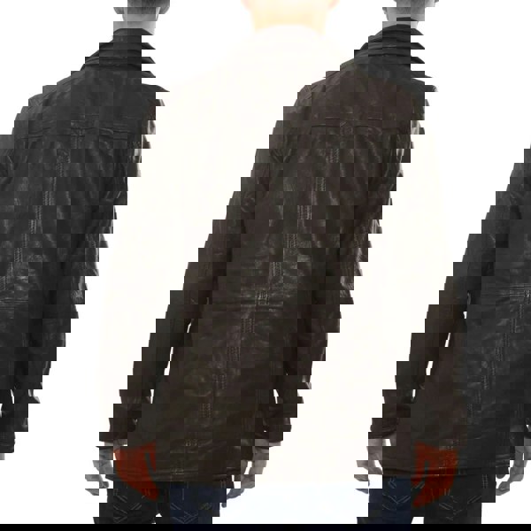 Leather Company Men's Leather Motorcycle Jacket Classic Biker Coat