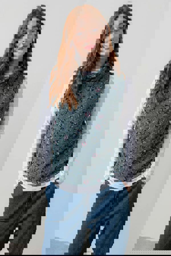 Lily & Me Hawthorn Cowl Neck Tank Top Sea Mist