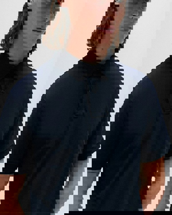 BOSS Orange Passenger Mens Stretch-Cotton Slim-Fit Polo Shirt with Logo Patch NOS - Dark Blue 404