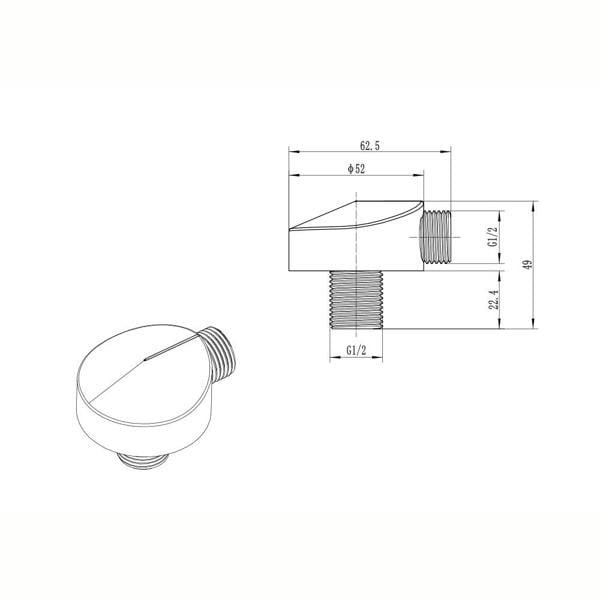 Flode Solna | RD Style 2 Funcs Conc Valve Shower Kit | Chrome