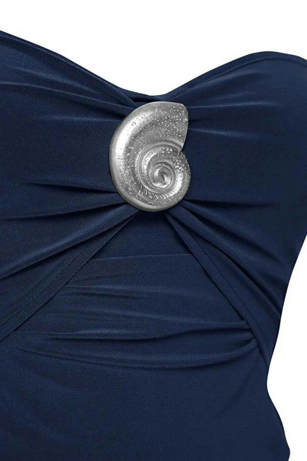 WOVCOR Strapless Knitted Elegant Blouse with Accessory Details