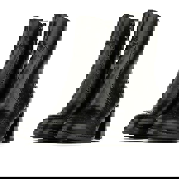 Embassy London Chloe - Black - Women's block heel higher ankle leather boot with side zip