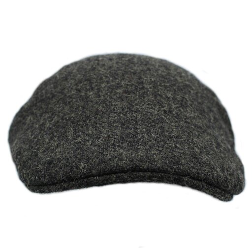 Heather Hats & Accessories Genuine Harris Tweed Wool Flat Cap, Satin Lining, Outdoor Wear, Storm Grey