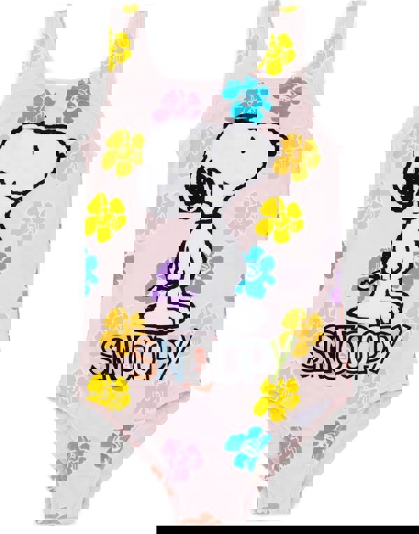 Peanuts Girls Pink Snoopy 1 Piece Swimming Costume