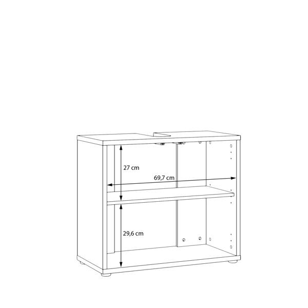 Furniture To Go Alice Springs Under Sink Bathroom Cabinet with 2 Doors Push-to-Open in Taupe