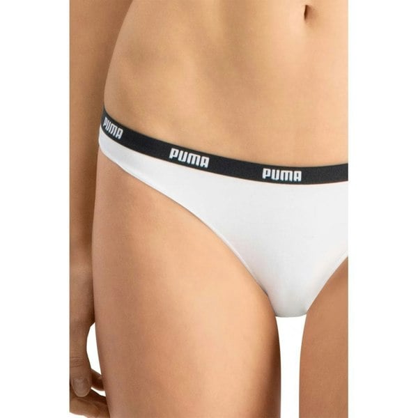 Puma 2-Pack Classic Logo Low-Rise Bikini Briefs, White