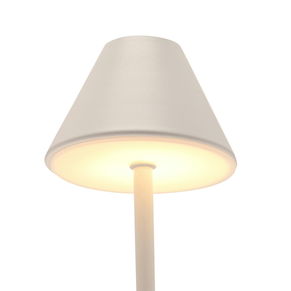 Hestia Matt Putty White USB LED Touch Table Lamp  - Medium