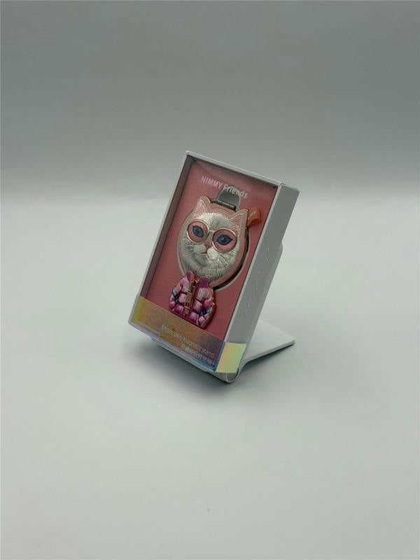 Nimmy Friends Nimmy Cool & Cute 2.0 White Rich & Beauty Cat Embroidery Magnetic Stand with MagSafe Pink - N-KM-BSZJ-04