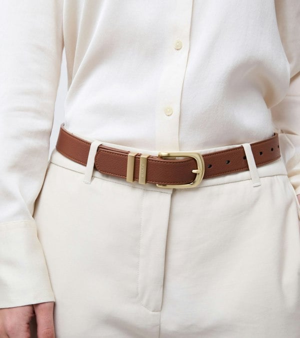 Votch Olive Vegan Bio-Based Bamboo Classic belt in brown