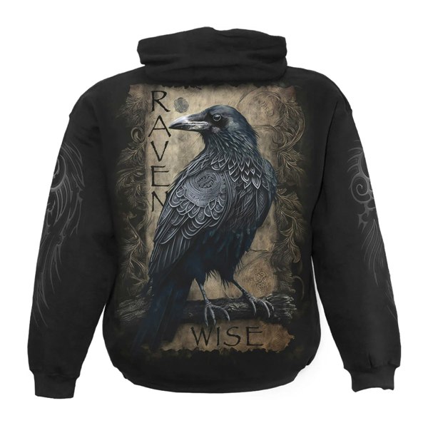 Spiral Direct Unisex Adult Raven Wise Hoodie - Black