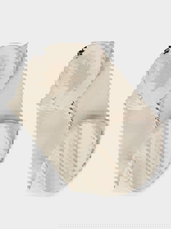 Yoga Studio Replacement Round Lotus Bolster Outer Cushion Cover Ecru Natural White