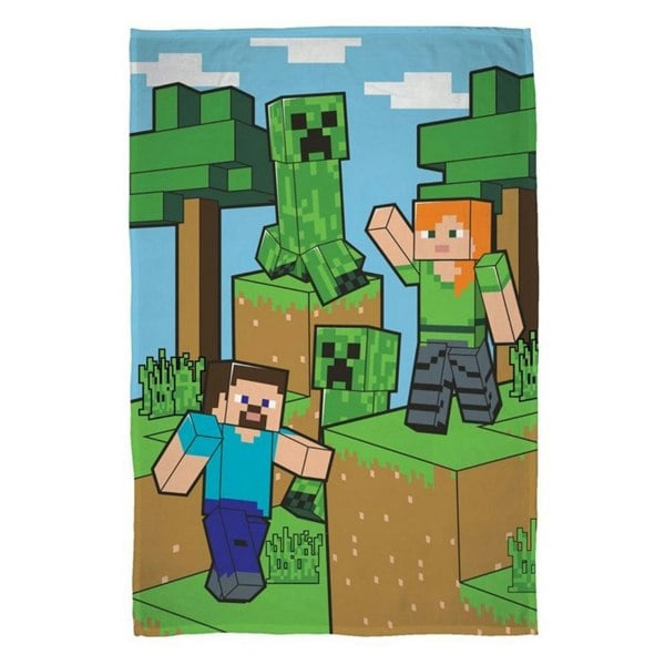 Minecraft Fleece Blocks Blanket - Green/Brown/Blue