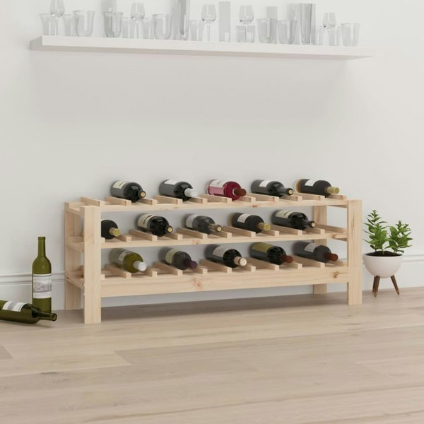Berkfield Wine Rack 109.5x30x42 cm Solid Wood Pine