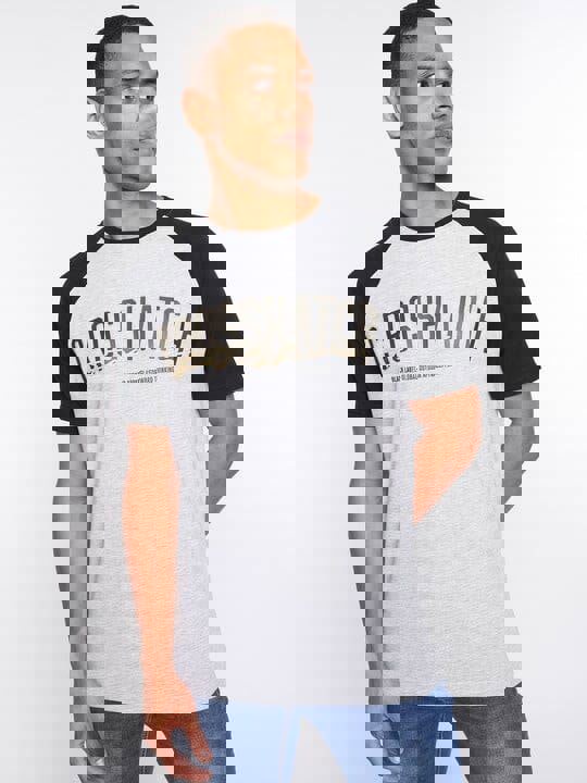 Crosshatch Plotmar T-Shirt Black/Light Grey Marl