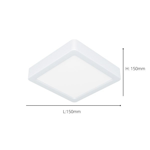 EGLO Fueva 6 Ultra-Slim White Square LED Ceiling Light WBS