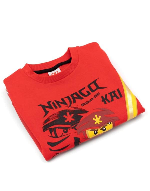LEGO Boys Red Kai Warrior Print Jumper