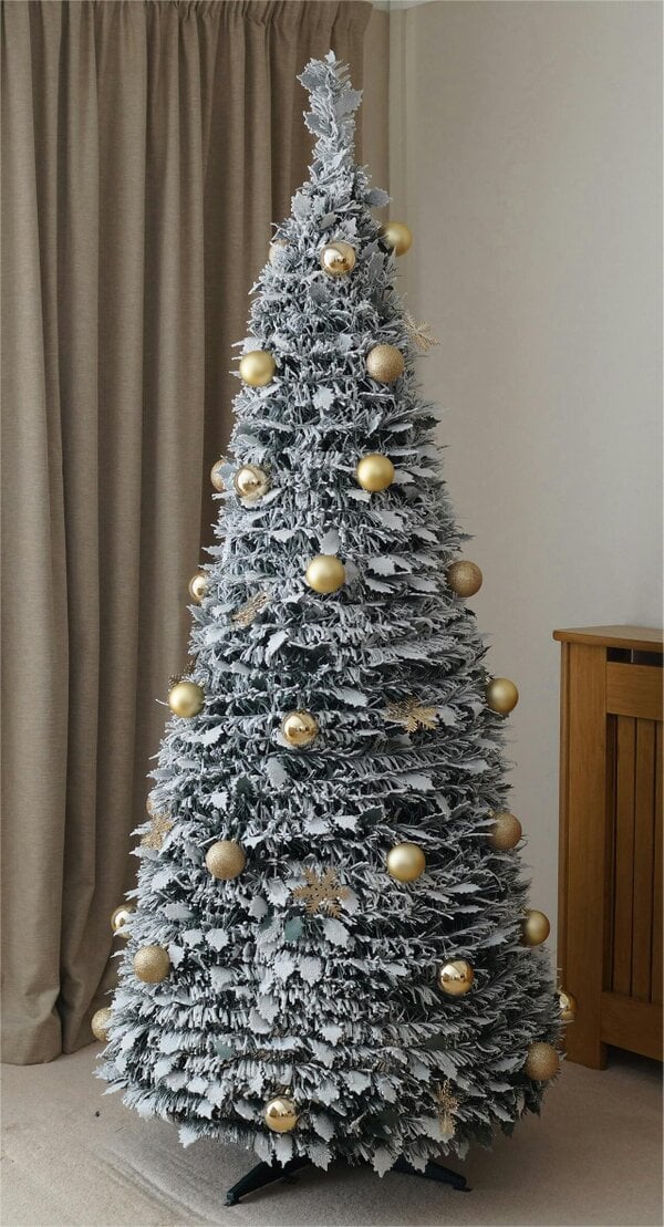 Scotts of Stow Xmas Haus PreLit Led Pop Up Gold Decor Xmas Tree